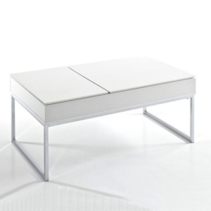 Hinged Coffee Table White Closed - White Background